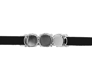 Elastic Bracelet Setting #7938 Silver/Black for Rivoli SS47 Stones (2 Pieces) 